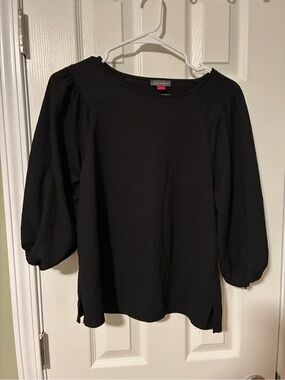 Vince Camuto Black Puff-Sleeve Blouse